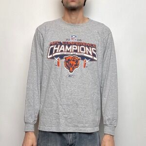 Reebok Chicago Bears 2006 NFC Conference Champions Gray Long Sleeve Shirt Mens M